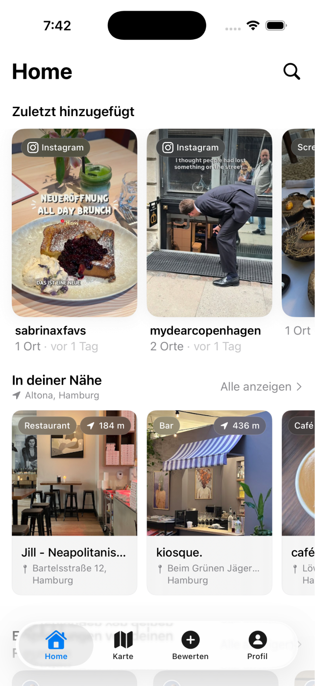 Eacy App Startbildschirm